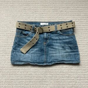 Y2K denim mini skirt